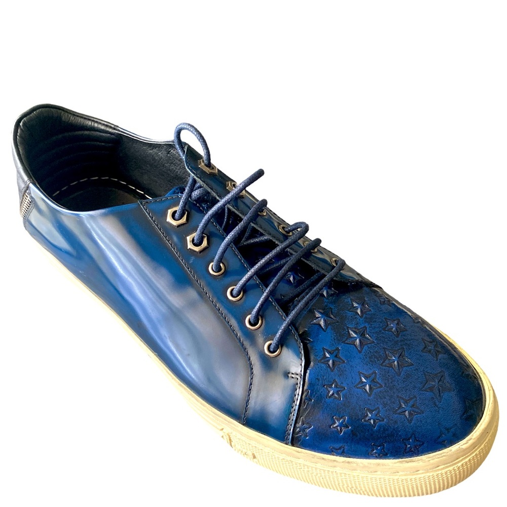 Silver Dagger Leather Blue with starts men shoes